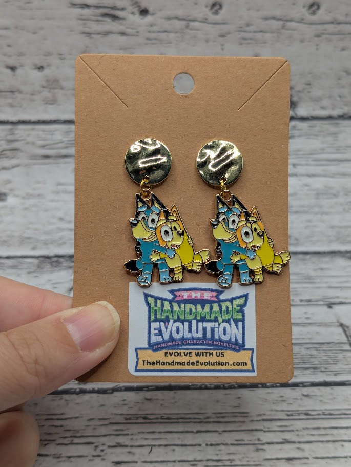 Bluey & Bingo, Gold Circle Earrings