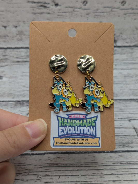 Bluey & Bingo, Gold Circle Earrings