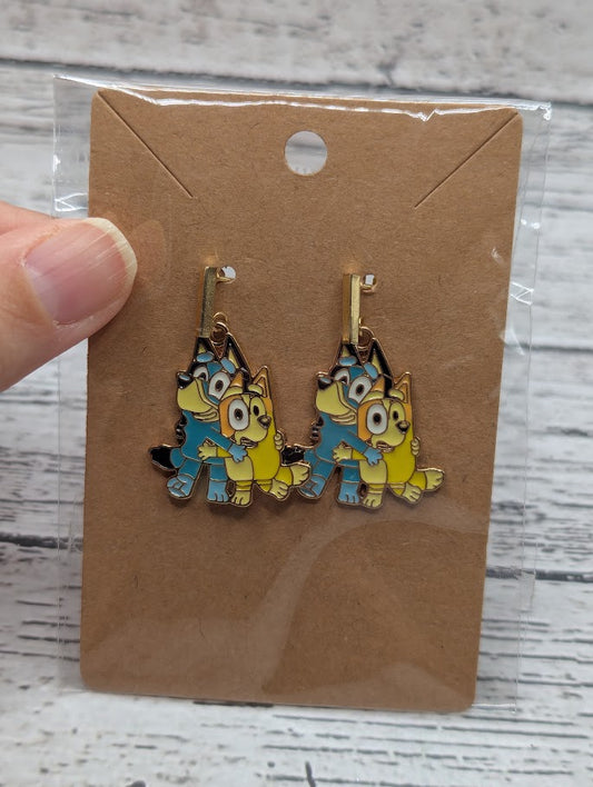 Bluey & Bingo, Gold Bar Earrings