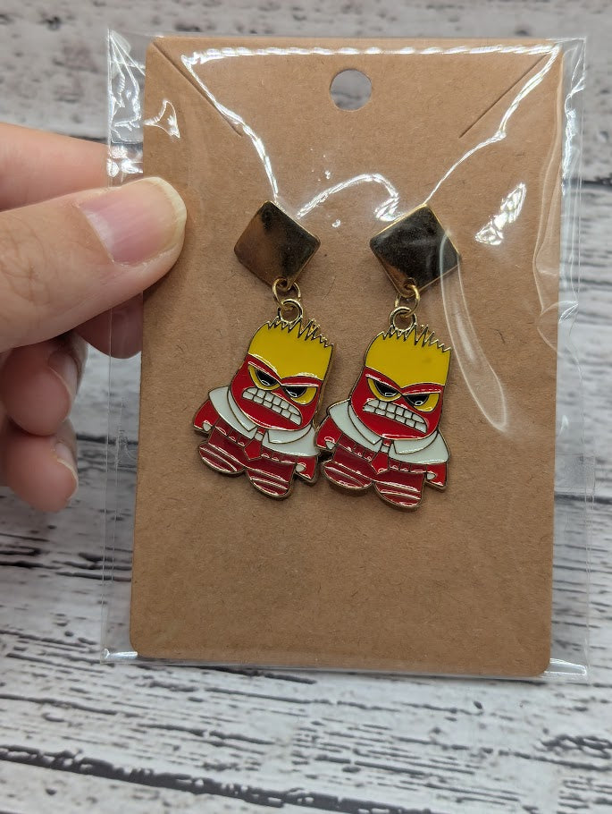 Anger, Gold Diamond Earrings