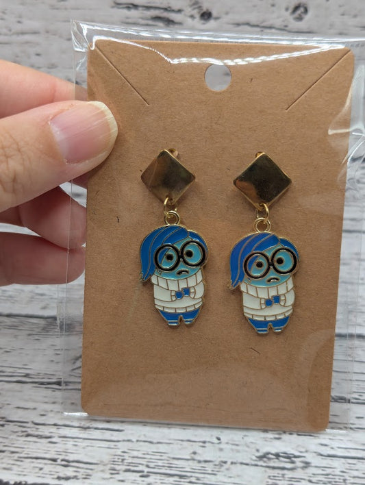 Saddness, Gold Diamond Earrings