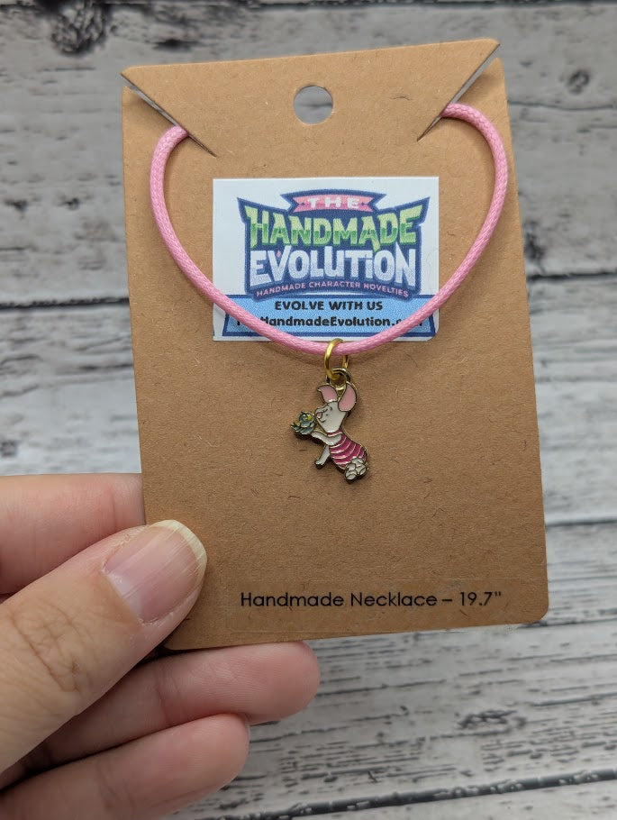 Piglet, Pink Necklace