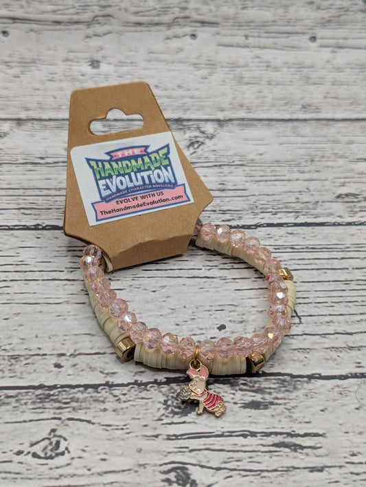 Piglet, Pink & White Bracelet