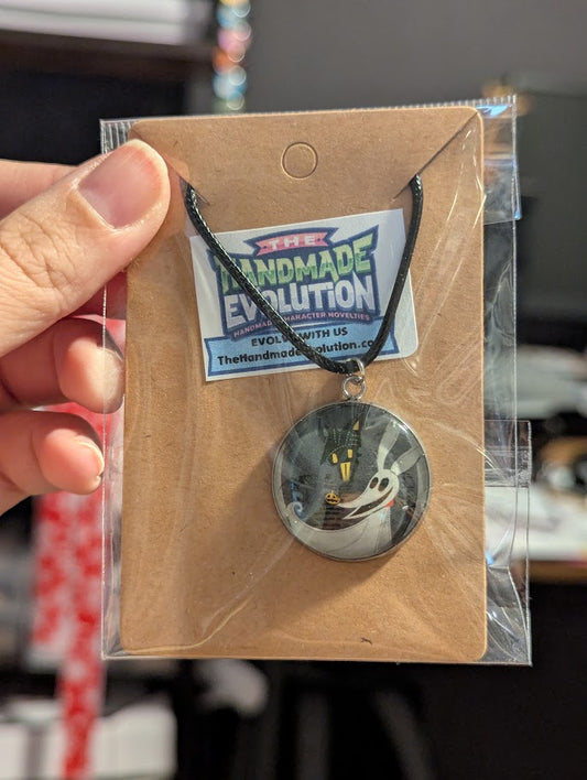 Zero Haunted House Bezel, Black Necklace