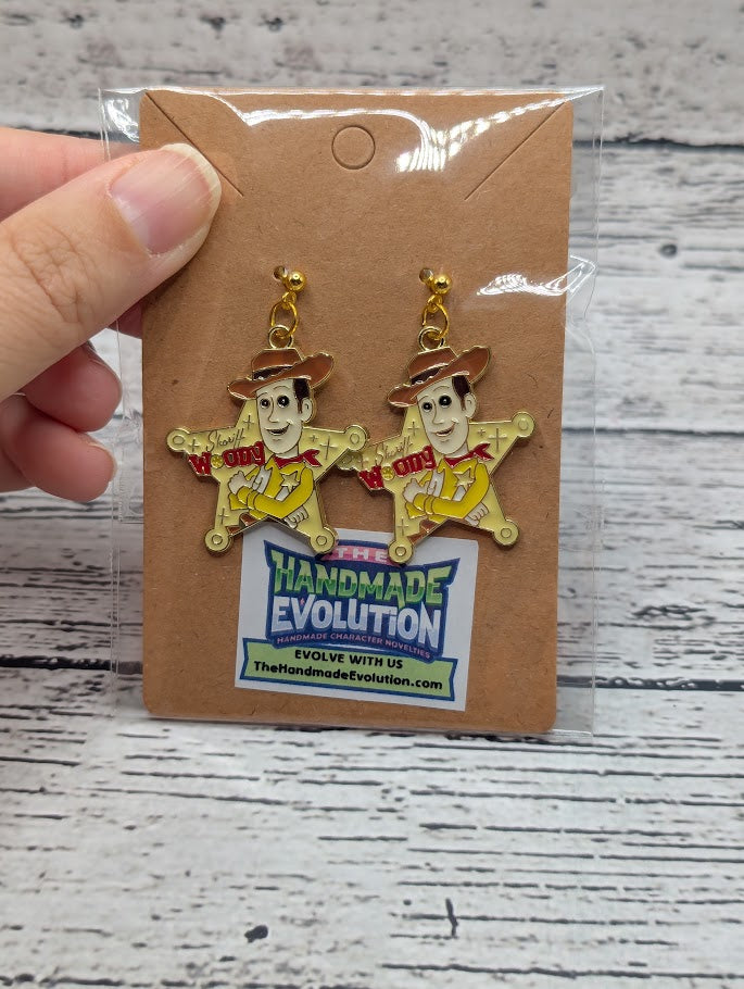 Sheriff Woody, Gold Dot Earrings