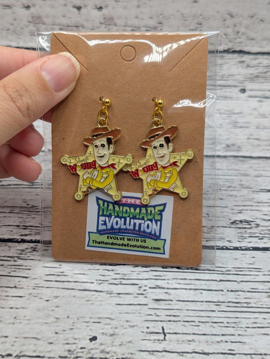 Sheriff Woody, Gold Dot Earrings
