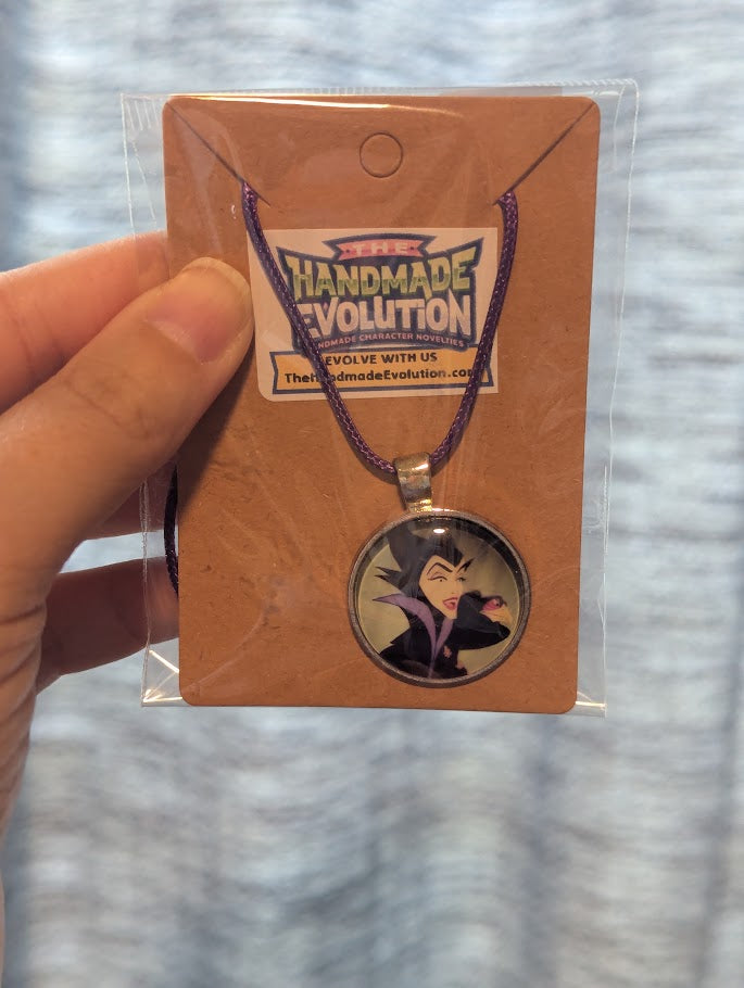 Maleficent Diaval, Bezel, Black Necklace