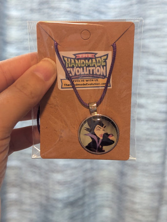 Maleficent Diaval, Bezel, Black Necklace