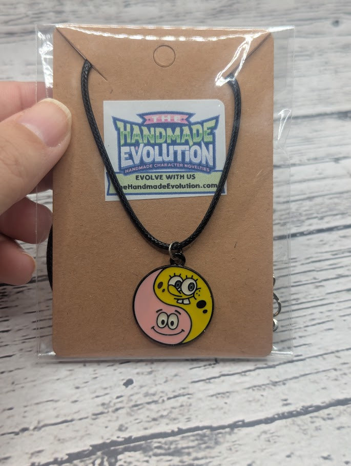 Yin Yang Spongebob Patrick, Black Necklace
