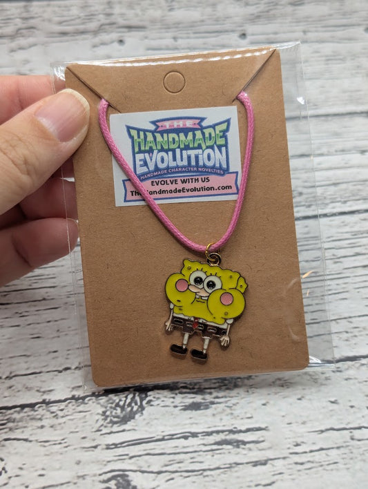 Spongebob Full Cheeks, Pink Necklace