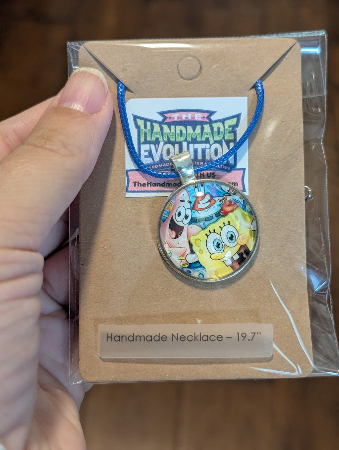 Spongebob friends, Bezel, Blue Necklace