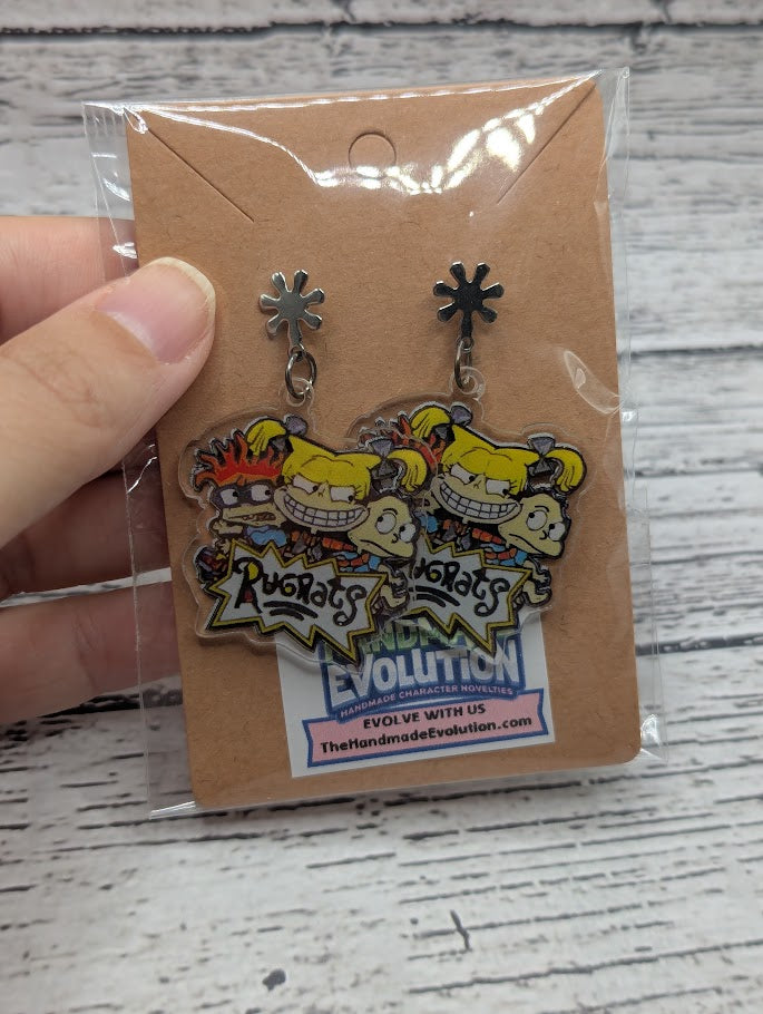 Rugrats, Silver Flower Stud Earrings