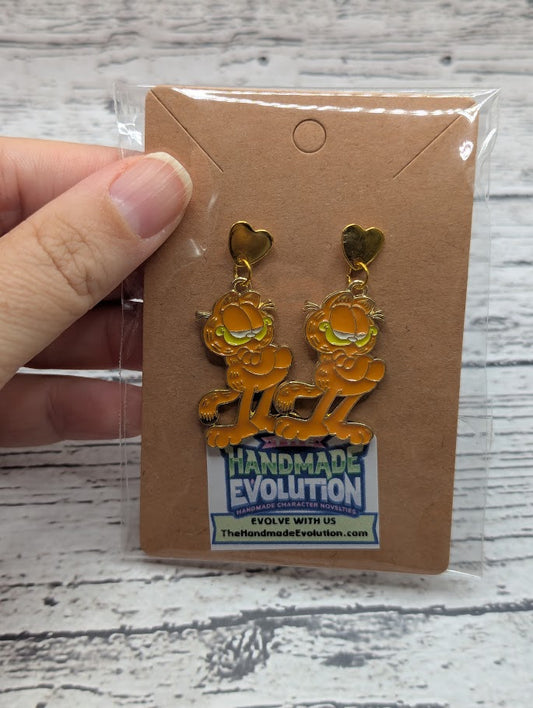 Garfield, Gold Heart Stud Earrings