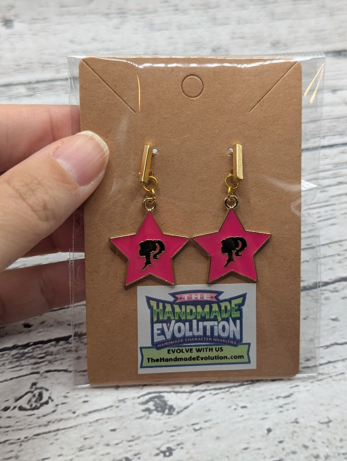 Barbie Star Earrings, Gold Bar Stud Earrings