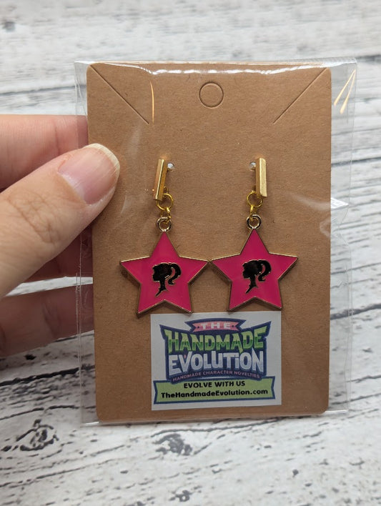 Barbie Star Earrings, Gold Bar Stud Earrings