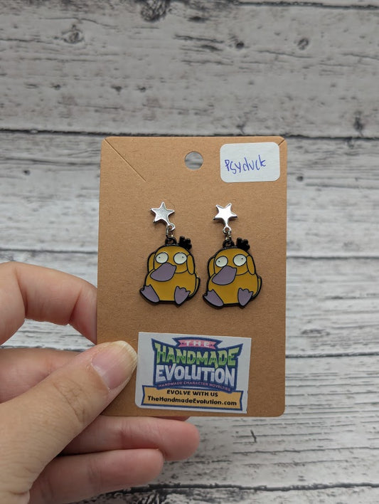 Psyduck, Silver Star Stud Earrings