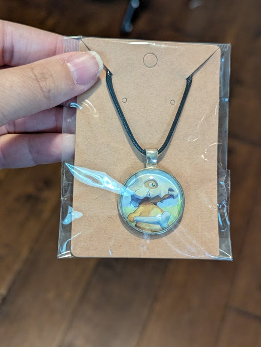 Cubone, Upcycled Pokemon Card, Bezel, Black Necklace