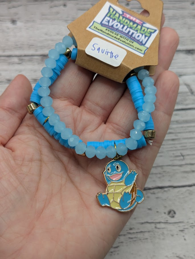 Squirtle, Blue, Bead Bracelet