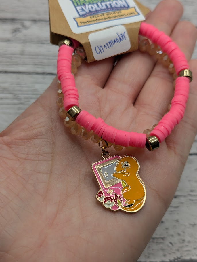 Charmander, Game Boy, Pink Bead Bracelet