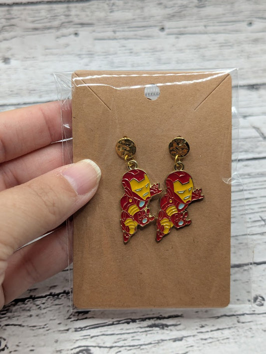 Ironman, Gold Circle Earrings