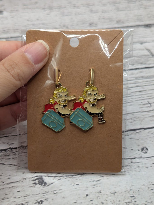 Thor, Gold Bar Earrings