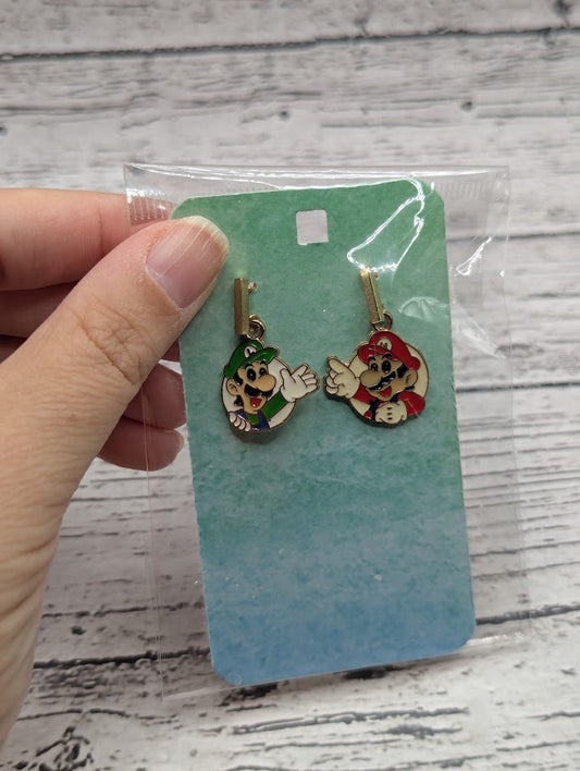 Mario Luigi, Gold Bar Stud Earrings