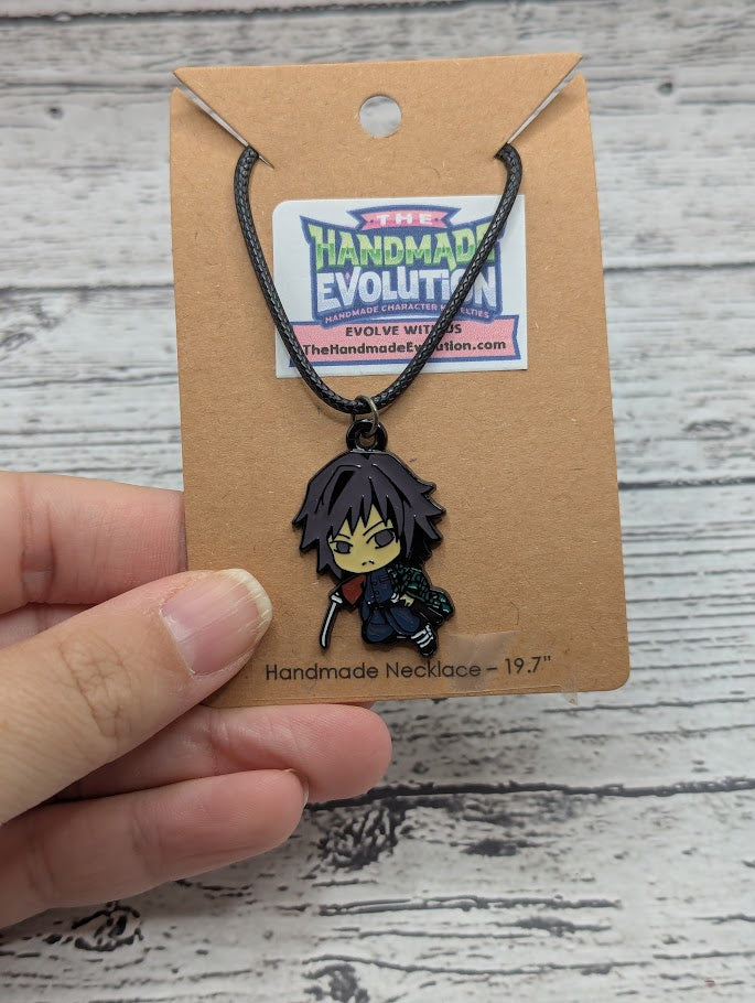 Demon Slayer, Purple Hair, Black Necklace