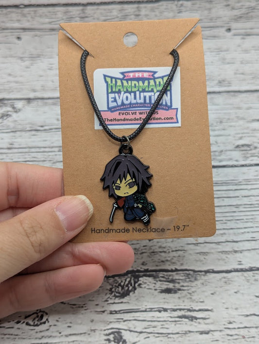 Demon Slayer, Purple Hair, Black Necklace