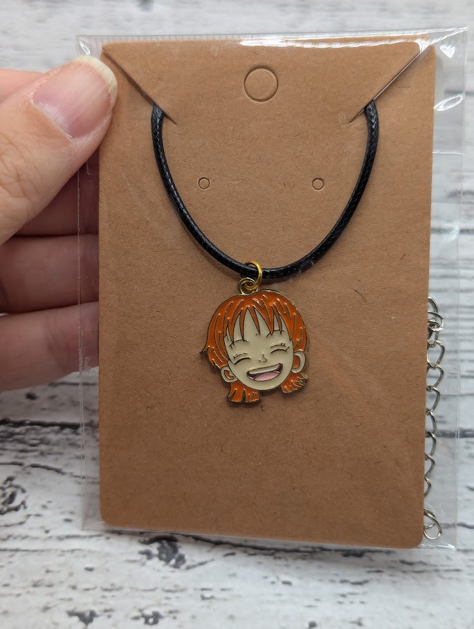 One Piece, Orange Hair, Black Necklace