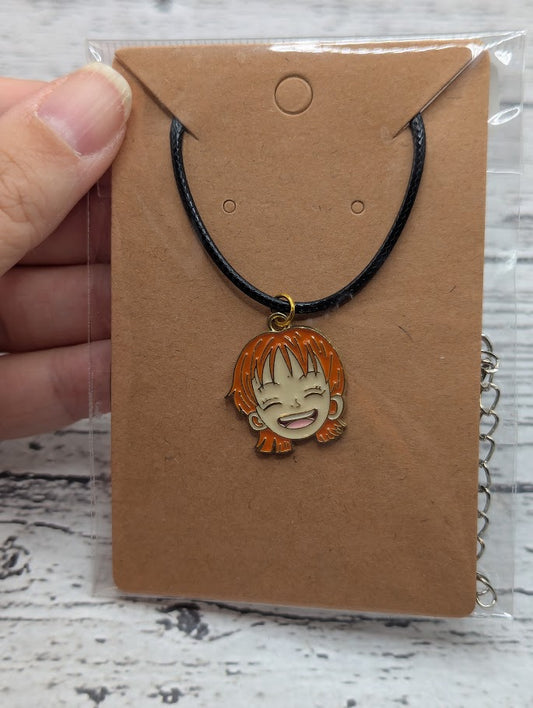 One Piece, Orange Hair, Black Necklace