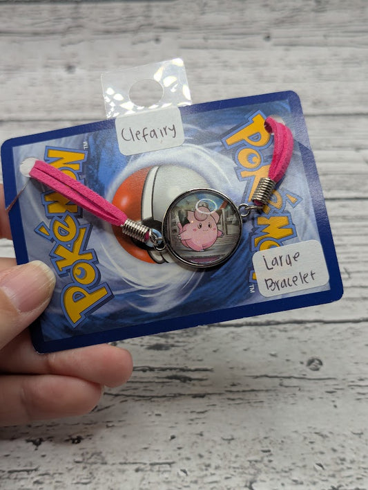 Clefairy, Bezel, Large Bracelet or Anklet - Adjustable, Pink