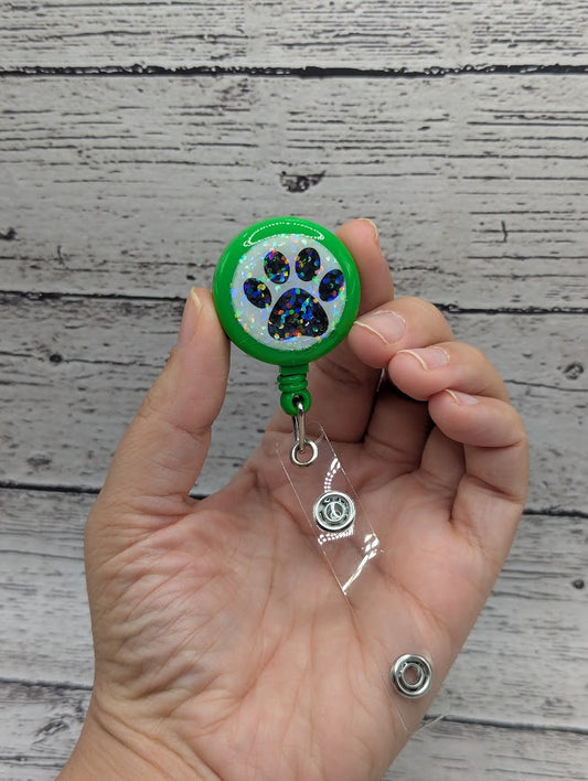 Paw Print Badge Reel