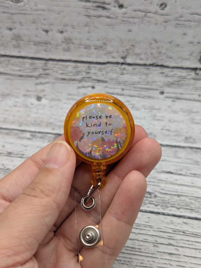 Please be Kind to Yourself Motivation Badge Reel