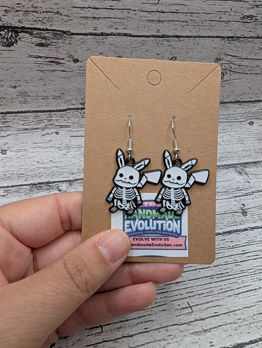 Pikachu Skeleton Earrings