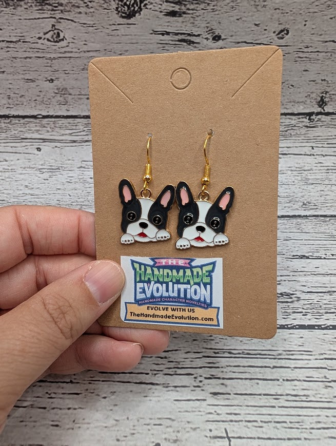 Dog Earrings - Black and White